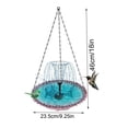 thumbnail image 2 of Rewenti Bloom Outdoor Garden Floating Hanging Solar Bird Feeder Birdbath Fountain Water Feature, 2 of 4