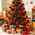 thumbnail image 5 of Hvmvliv Flocked Christmas Ball Ornament Velvet Xmas Tree Hanging Bauble Shatterproof for Holiday Party Decor, 5 of 6