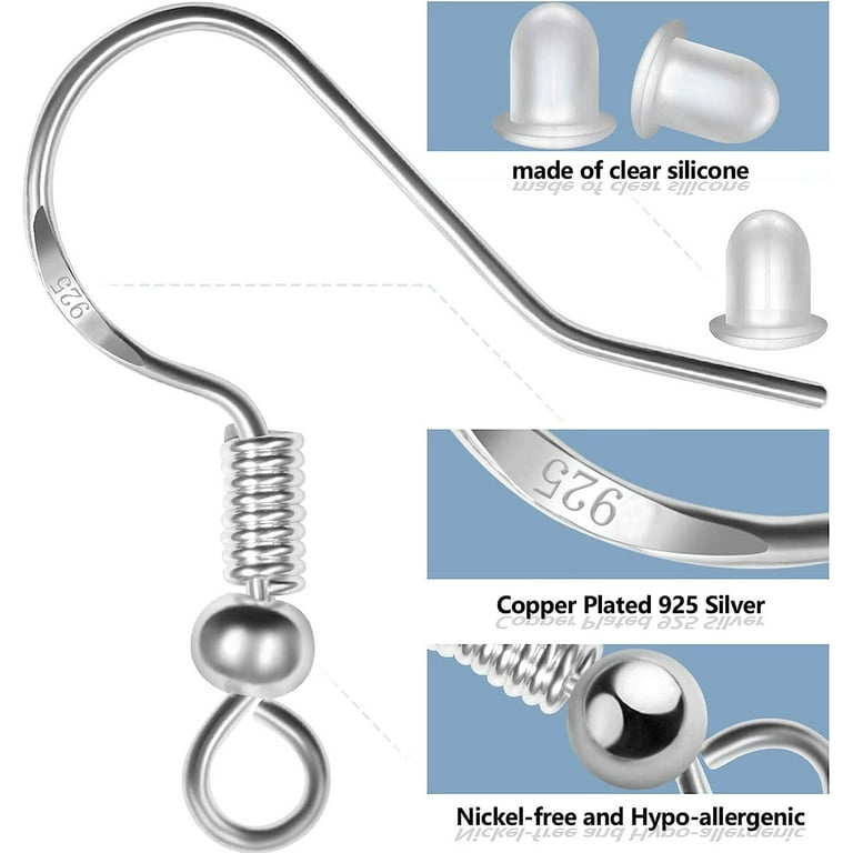 Earring Hooks Earring Backs Open Jump Rings Set Ear Hooks Silicone Earring  Backings Earring Making Supplies Kit for DIY Jewelry Making Hypoallergenic