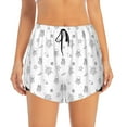 thumbnail image 2 of Picia Hand Drawn Turtle Pattern Women's 2 in 1 Athletic Running Shorts High Waisted Workout Casual Gym Sweat Shorts with Comfy Liner Zipper Pockets-XX-Large, 2 of 9