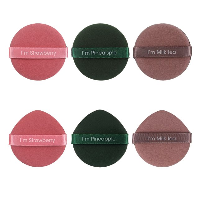 Pack de 7 Cosmétiques Puff Humide Sec Fond de Teint BB Crème Applicateurdouble Côté Doux Lavable Réutilisable Maquillage Éponge Outils Femmes Rond Vert