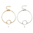 thumbnail image 3 of Jumpingount Tobillera elegante círculo ajustable elegante joyería estética de tobillo día de San Valentín cadenas de pie para mujer Ropa, zapatos y accesorios Miscelánea Oro Jumpingount AP009797-01, 3 of 6