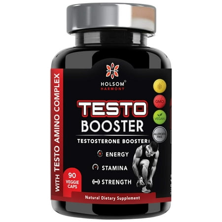 Test Booster -Testosterone Booster for Men with Horny Goat Weed- More Energy, Stamina and Strength Booster-Build Muscle Fast and Burn Fat - 90 Veggie Caps (2 Pack)