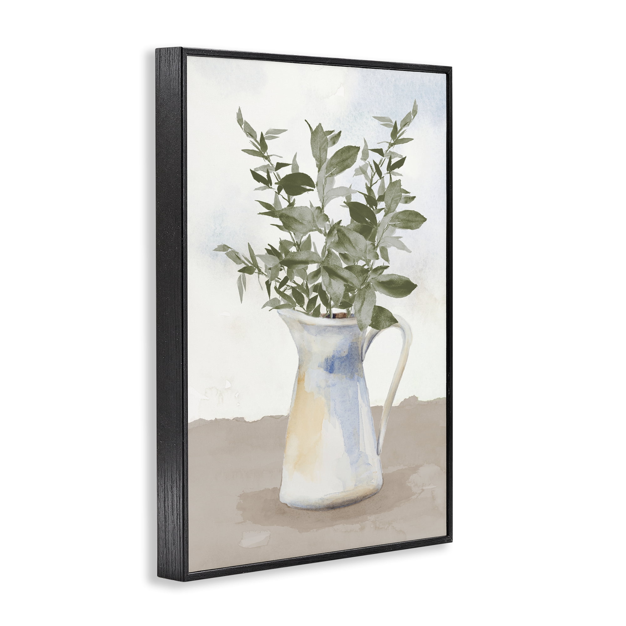 Stupell Industries Eucalyptus Botanicals Vase Black Framed Giclee Art, design by Lanie Loreth