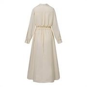 ZANZEA Women Buttons Long Sleeve Dress High Waist Casual Long Shirt Dress
