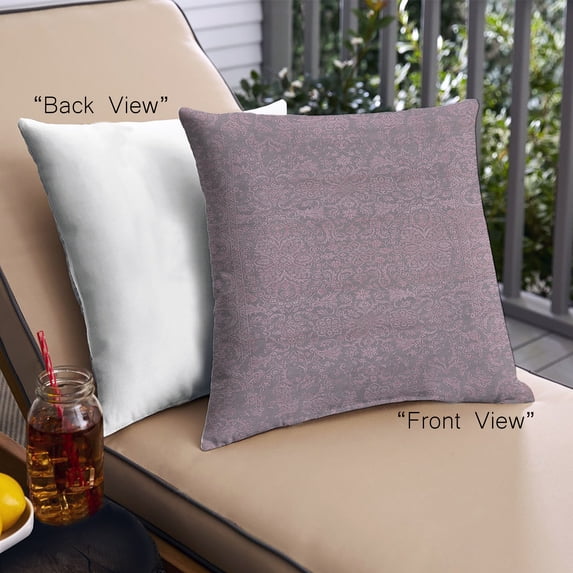 Ahgly Company Outdoor Square Mid-Century Modern Throw Pillow, 18 inch by 18 inch