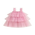 thumbnail image 1 of Filles A-Ligne Robe Sans Manches Solide Robe de Fête de Fleur Robe de Tulle d'Été pour Tous les Jours, 1 of 7