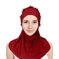 thumbnail image 2 of Baberdicy Head Wraps for Women's Hair Easy Wear Soft Hijab for Women Instant Hijab Scarf Turbans Prayer Scarf Muslim Abayas Dress Clothes Headwraps Red, 2 of 5