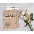 thumbnail image 4 of Inkdotpot How Well Do You Know The Bride Bridal Shower Bachelorette PartyGameActivityCards 50-PackRustic Kraft FloralWho Know The Bride Best, 4 of 7