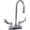 Chrome, variant on Delta Lead-Free Deck-Mounted Kitchen Faucet With Gooseneck Spout And Wristblade Handles, 4-Inch Center