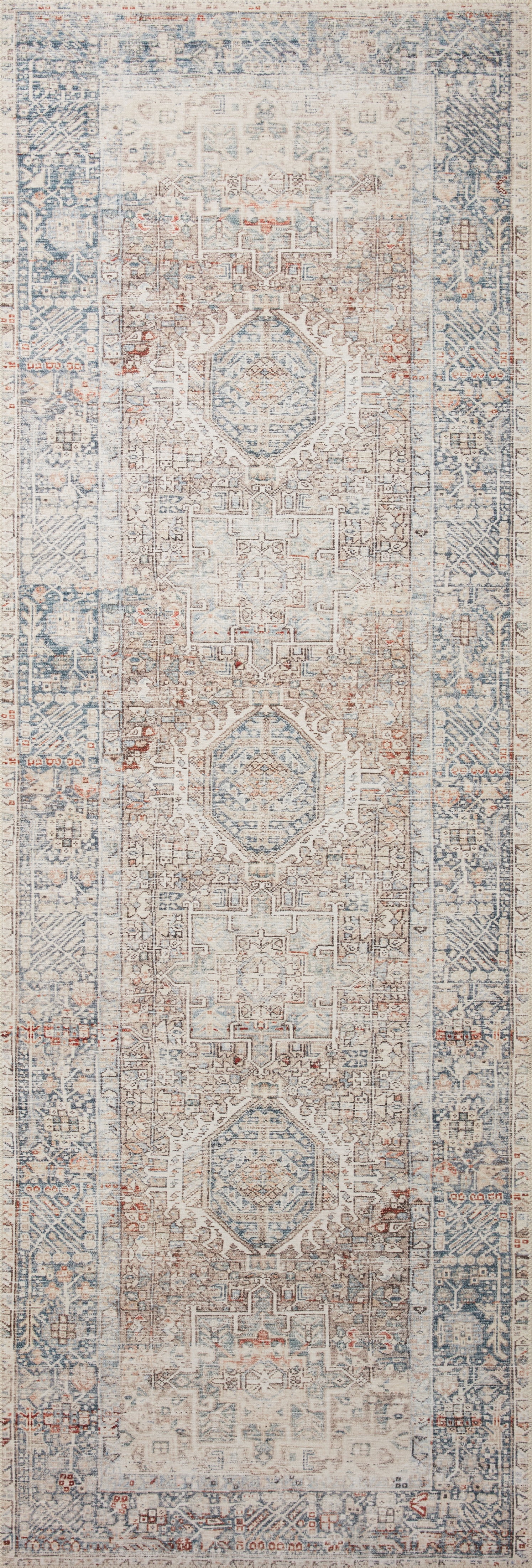 Chris Loves Julia x Loloi Jules Natural/Ocean 7'-6" x 9'-6" Area Rug
