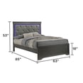thumbnail image 2 of Blaze Modern Style Queen 5PC bedroom set made with Wood & LED Headboard in Gray, 2 of 19