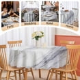 thumbnail image 5 of Round Tablecloth White Blue Marble Waterproof Oil Proof Polyester Table Cloth Cover Decor for Home Dining Outdoor,Patio,Parties, 60" Dia. Modern Style, 5 of 9