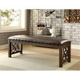 thumbnail image 2 of Furniture of America Arlyne Faux Leather Padded Dining Bench in Rustic Walnut, 2 of 5