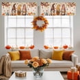 thumbnail image 4 of Thanksgiving Gnome Valances for Windows, 54 x 18in, Orange Pumpkin Autumn Maple Leaf Rod Pocket Kitchen Valance Curtain Light Filtering Window Treatments for Living Room Bedroom, 1 Panel, 4 of 7