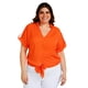 thumbnail image 1 of Blusa Roman Fashion con moño Tallas Extras 1819 Naranja 42, 1 of 6
