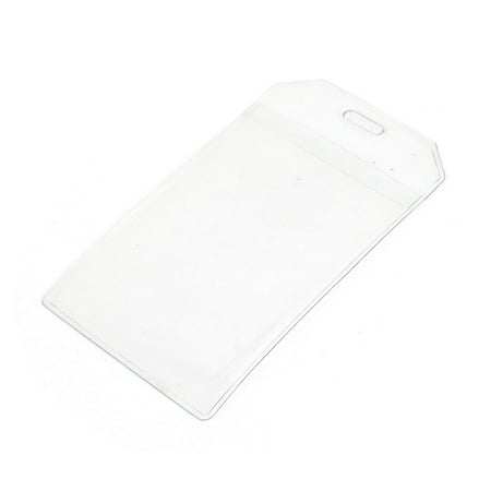 - Unique Bargains Transparent Plastic Vertical Name Tag School ID Work Badge Card Holder