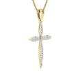 thumbnail image 3 of Dazzlingrock Collection Round Lab Grown White Diamond Encrusted Cross Pendant Pointed Edges with 18 inch Gold Chain for Women (0.24 ctw, Color H-I, Clarity SI2) in 18K Yellow Gold, 3 of 6