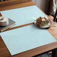 thumbnail image 2 of Ice Mint Placemats Set of 1 Rustic Farmhouse Solid Color Place Mats Indoor Wipeable Table Mats Washable Cloth Dining Table Placemats for Kitchen Holiday Party Home Decor 13x19 Inch, 2 of 2