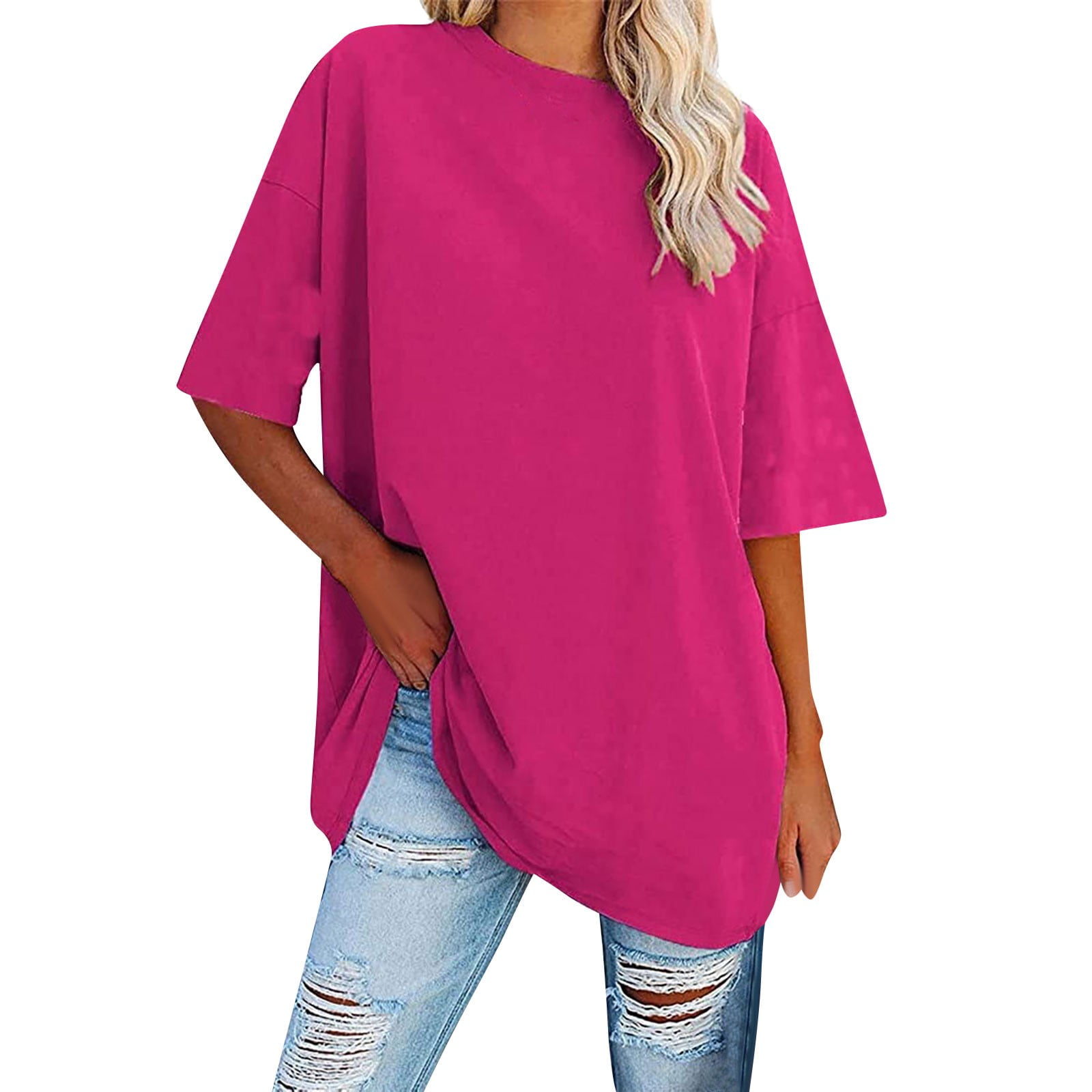 Knosfe Womens Tunic Tops Size Plus Size Clearance Half Sleeve Elbow ...