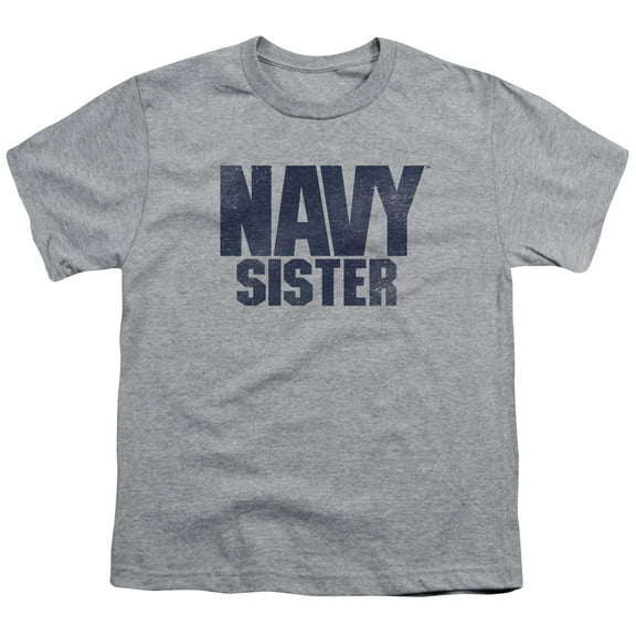 Navy - Sister - Youth Short Sleeve Shirt - Large