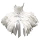 thumbnail image 3 of Capa gótica de plumas artificiales para hombrera, bufanda para disfraz de cosplay, plumas falsas Blanco, 3 of 9