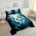 thumbnail image 4 of Erosebridal Sharks Comforter Set Queen Size Ocean Animal Bedding Set Sea Creatures Theme Comforter Marine life Sealife Underwater World Quilt Set, 4 of 6
