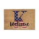 thumbnail image 1 of Felpudo de bienvenida del 4 de julio | Alfombra de entrada patriótica | Tema del Día de la Independencia | Respaldo de PVC antideslizante | Fácil mantenimiento | Uso en interiores/exteriores |, 1 of 5