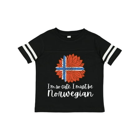 

Inktastic I m So Cute I Must Be Norwegian Sunflower Norway Flag Gift Toddler Boy or Toddler Girl T-Shirt