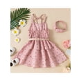 thumbnail image 2 of Lamuusaa Little Girl One Piece Dress,  Sleeveless Elastic Waist  Dress with Wasitbelt Headband, 2 of 7