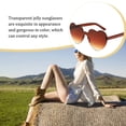 thumbnail image 3 of Qarigey Gafas de sol Color gelatina transparente Accesorios de moda Decoraciones Gafas sexy Gato Fácil de combinar Irregular polarizado para fiesta Lentes Marron oscuro Qarigey AP008623-10, 3 of 6