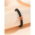 thumbnail image 2 of QQTDFG Basketball Decor Stone Black Beaded Bracelet for Women Men Stretchy Stackable-default, 2 of 3