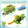 thumbnail image 2 of Juguete de Coche de Dinosaurio con 12 Coches de Carreras, Coche de Transporte de Dino con Pista de Carreras y Asa para Niños de 3 a 6 Años, 2 of 6