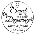 thumbnail image 1 of 100 PCS A Sweet Ending To A New Begnning Circle Hang Tags Personalized Wedding Favor Gift Tags, 1 of 1