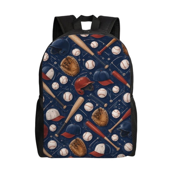 Baseball Backpack Full Front Print Travel Laptop Bag for Men and Women