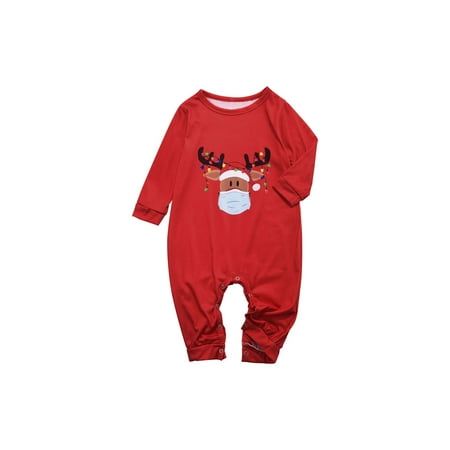 

Matching Christmas Family Pajamas Set X-mas Elk Reindeer Print Pjs Plaid Long Sleeve Tops and Bottom Holiday Sleepwear