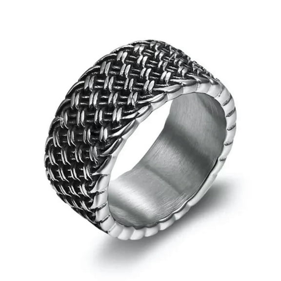 K-KED Mens Stainless Steel Celtic Knot Braided Wedding Band Ring Size 7-15-12