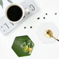 thumbnail image 5 of Kll Hexagon Drink Coasters Set Of 4,Pu Leather Absorbent Coasters Set Decorative Coffee Cup Coasters Housewarming Gift For Home Decor-Friut Avocado, 5 of 9