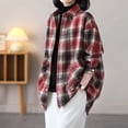 thumbnail image 2 of Cardigan For Women Plaid Fleece Lined Thickened Color Casual Long Sleeve Button Up Shirt Jacket Cozy Comfort Fit Lightweight Cardigans, 2 of 5