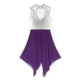 thumbnail image 6 of IEFIEL Womens Metallic Tunic Lyrical Dance Dress Sleeveless Irregular Hem Liturgical Worship Praise Dance Dress Purple XXL, 6 of 7