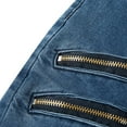 thumbnail image 6 of HOOMEUMY Men's Punk Gothic Jeans Classic Solid Stretch Casual Ripped Biker Skinny Denim Pants with Buckle Zipper Blue L, 6 of 9
