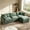Green+3 seats, variant on QuzyAor 102" Chenille Modular Sectional Sofa, L Shaped Cloud Couch with Movable Ottoman, DIY Comfy Couch for Living Room, Green