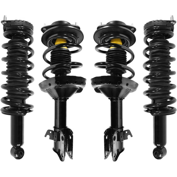 Detroit Axle - 4pc Struts Kit for 2005-2009 Subaru Legacy Front and Rear Struts with Coil Spring Assembly 2006 2007 2008 Replacement Suspension Kit