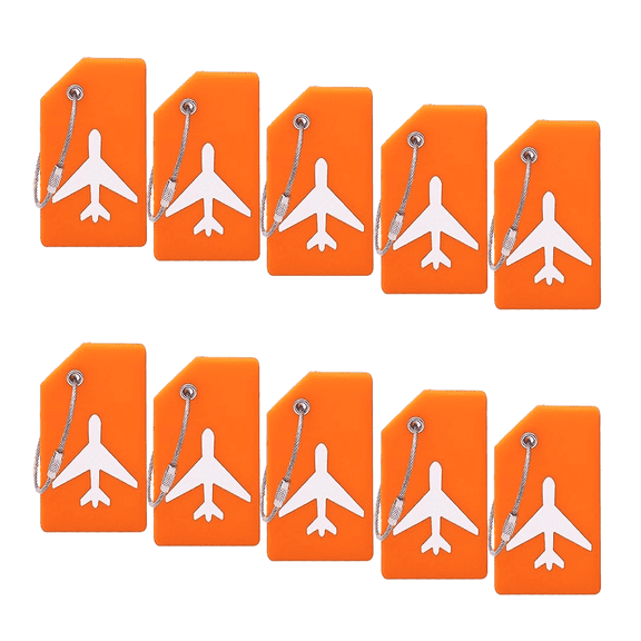 10 Pack Silicone Luggage Tag with Name ID Card Perfect to Quickly Spot Luggage Suitcase