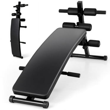 Spaco Adjustable Decline Sit Up Bench, 5 Adjustable Heights Exercise Back Cushion, Bench for Exercise for Indoor as Home, Gym, Black