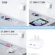 thumbnail image 4 of Cargador Carga Rapida De Doble Puerto USB Tipo-C De 35 W PD 3.0 Plegable Bloque Adaptador De Corriente De Pared Compatible con Multiples Equipos, 4 of 7