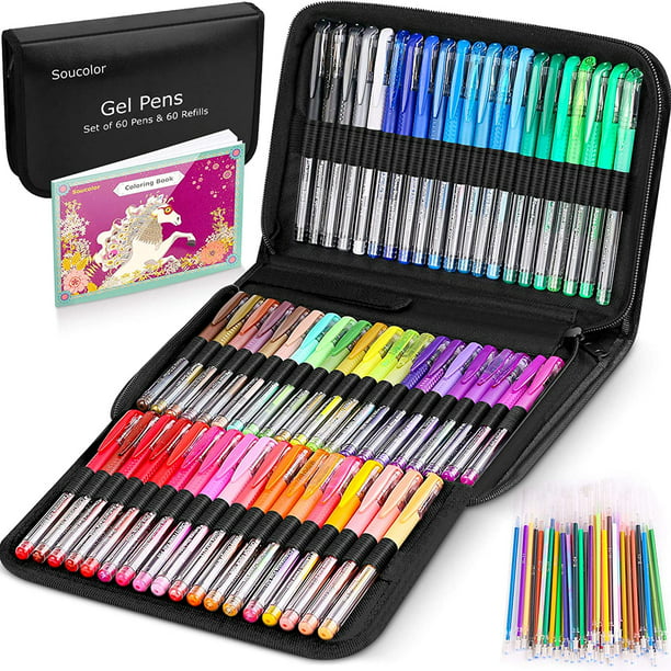 Gel Pens for Adult Coloring Books, 122 Pack Artist Colored Gel Marker