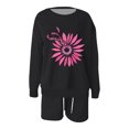 thumbnail image 3 of 2 Piece Sets for Women Oversized Pullover Sweatshirt and Shorts Women's Graphic Sports Suit Long Sleeve Summer Sweatsuits (Black M）, 3 of 3