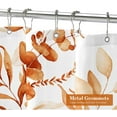 thumbnail image 3 of Orange Floral Shower Curtain, Modern Plants Botanical Fabric Cloth Shower Curtains for Rustic Vintage Bathroom Decor, Fall Watercolor Eucalyptus Leaf, 72x72, 3 of 6
