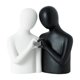 thumbnail image 2 of Estatua abstracta de pareja, adorno decorativo de escritorio, escultura de amantes, gesto de corazón. Blanco Negro, 2 of 9